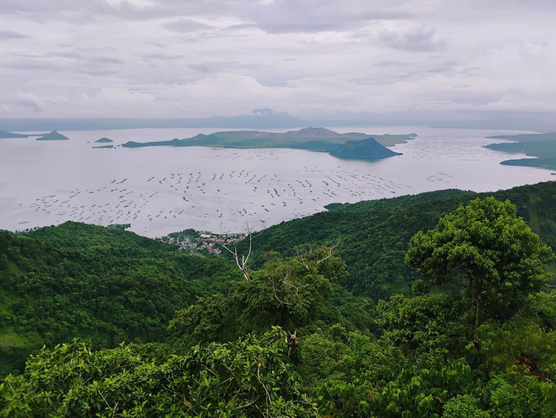 Taal Volcano and its crater lake seen from the Tagaytay ridge
